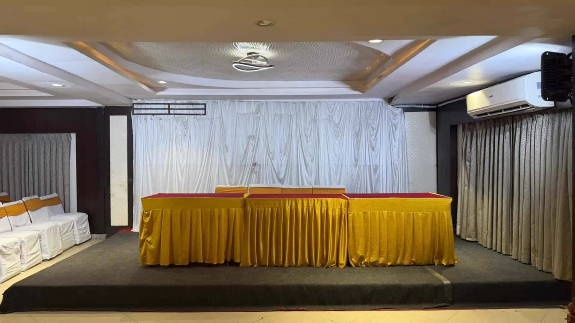 Event stage at Saket Banquet Hall in Hotel Supraja Residency